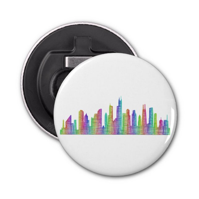 Abrebotellas Horizonte de la ciudad de Chicago (Anverso)