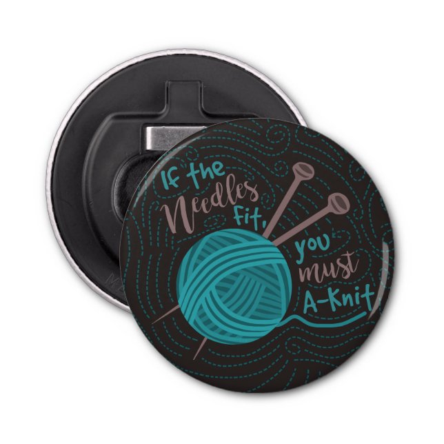 Abrebotellas Humor de punto gracioso Acúfenos Agujas Yarn (Anverso)