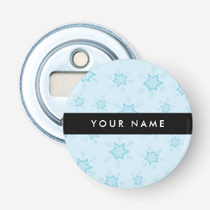 Abrebotellas Ice Blue Snowflakes, su nombre, Personalice