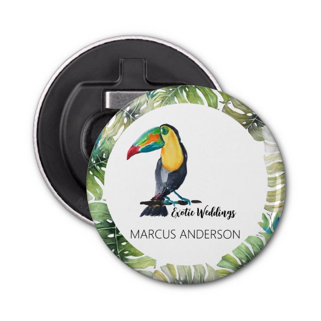 Abrebotellas Ilustracion acuático exótico de Toucan (Anverso)