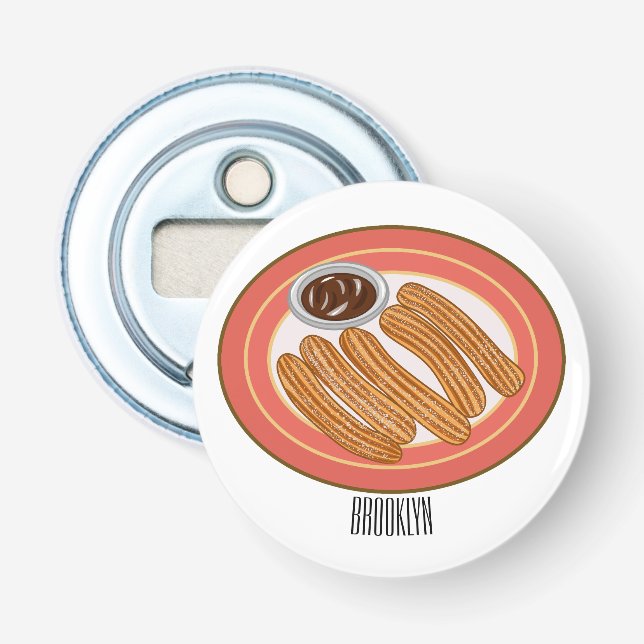 Abrebotellas Ilustracion Churro personalizado (Anverso)