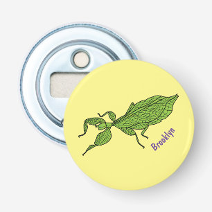 Abrebotellas Ilustración de dibujos animados de insecto hoja ve