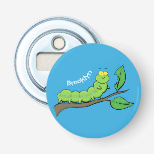 Abrebotellas Ilustración de dibujos animados de oruga verde lin