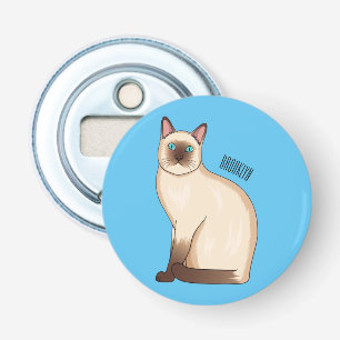 Abrebotellas ilustración de gato siamés de dibujos animados