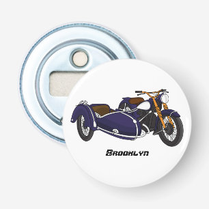 Abrebotellas Ilustracion de motocicleta púrpura de Sidecar