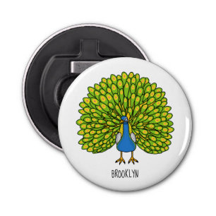 Abrebotellas Ilustracion de pájaro pavo real