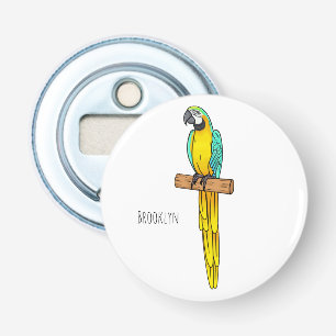 Abrebotellas Ilustracion de personalizado de aves de macao azul