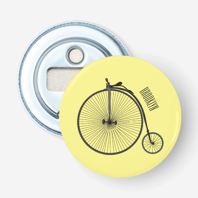 Abrebotellas Ilustracion de personalizado de bicicletas de alta (Anverso)