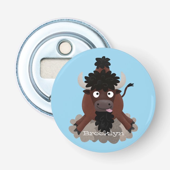 Abrebotellas Ilustracion de personalizado de bisontes búfalos d (Anverso)