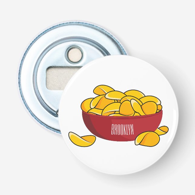 Abrebotellas Ilustracion de personalizado de chips de papa (Anverso)