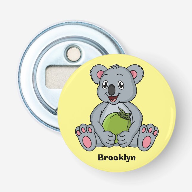 Abrebotellas Ilustracion de personalizado de coco y koala cuta (Anverso)