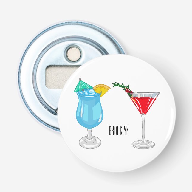 Abrebotellas Ilustracion de personalizado de cócteles (Anverso)