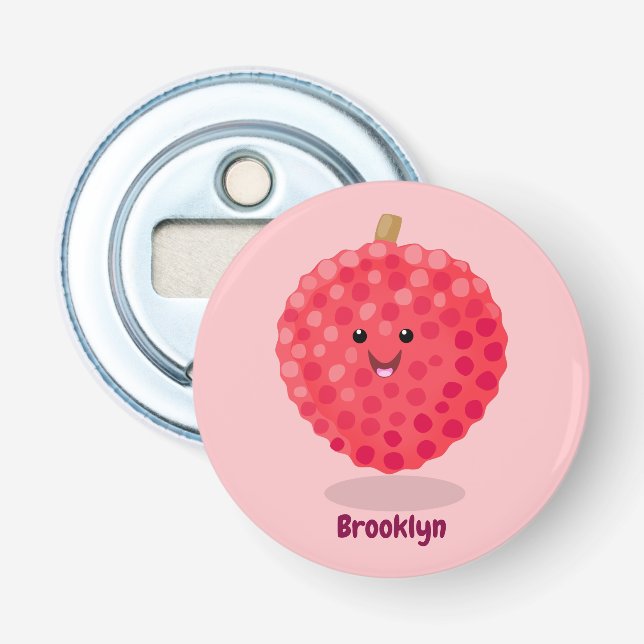 Abrebotellas Ilustracion de personalizado de linché rosado (Anverso)