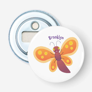 Abrebotellas Ilustracion de personalizado de mariposa naranja f