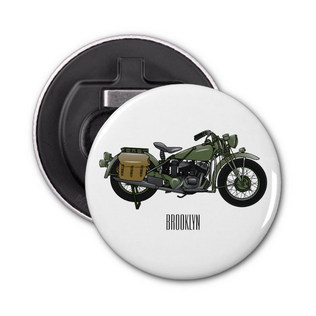 Abrebotellas Ilustracion de personalizado de motocicleta de cru (Anverso)