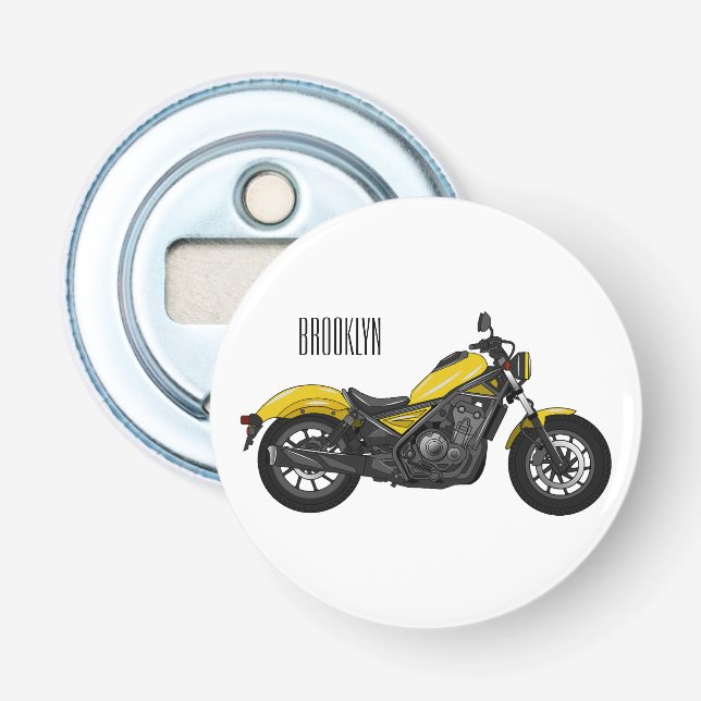Abrebotellas Ilustracion de personalizado de motocicleta de cru (Anverso)