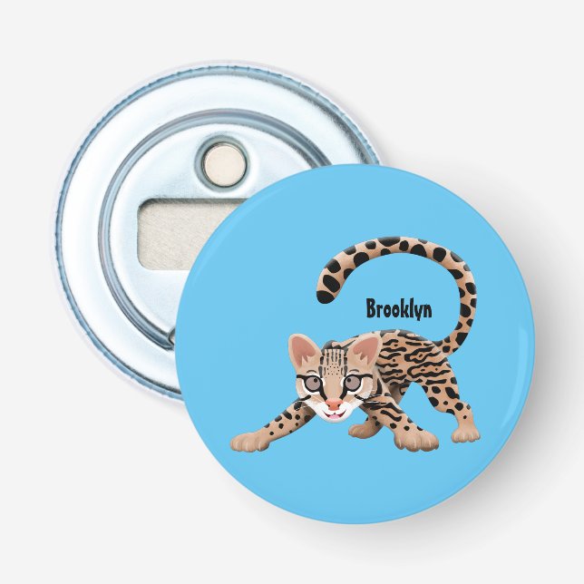 Abrebotellas Ilustracion de personalizado de ocelot de Cute (Anverso)