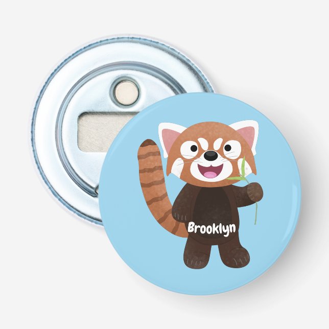 Abrebotellas Ilustracion de personalizado de panda rojo (Anverso)
