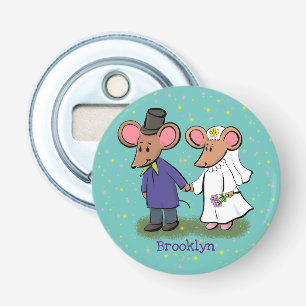 Abrebotellas Ilustracion de personalizado de pareja de ratones