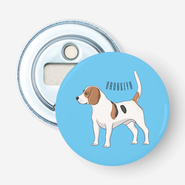 Abrebotellas Ilustracion de personalizado de perro Beagle (Anverso)