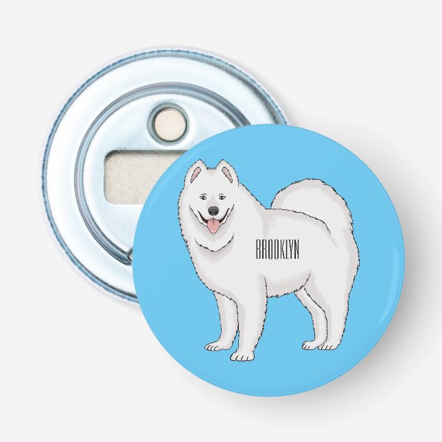 Abrebotellas Ilustracion de personalizado de perro de Samoyed (Anverso)