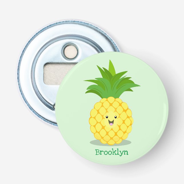 Abrebotellas Ilustracion de personalizado de piña cuta (Anverso)