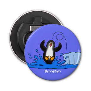 Abrebotellas Ilustracion de personalizado de pingüino puenteado