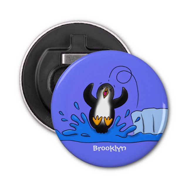 Abrebotellas Ilustracion de personalizado de pingüino puenteado (Anverso)