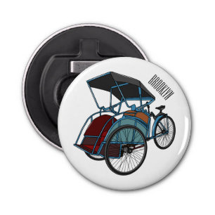 Abrebotellas Ilustracion de personalizado de rickshaw en bicicl