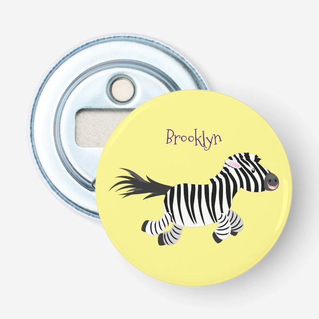 Abrebotellas Ilustracion de personalizado de zebra graciosa (Anverso)