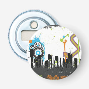 Abrebotellas Ilustracion de un paisaje urbano sucio