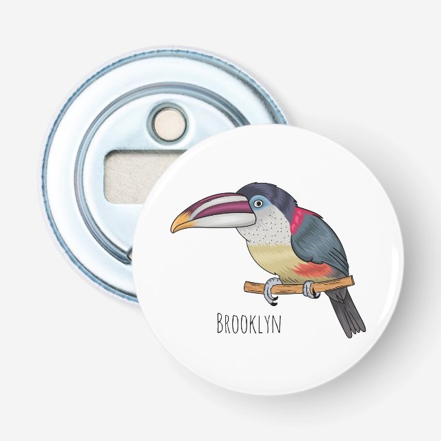 Abrebotellas Ilustracion del personalizado de aves de Curl cres (Anverso)