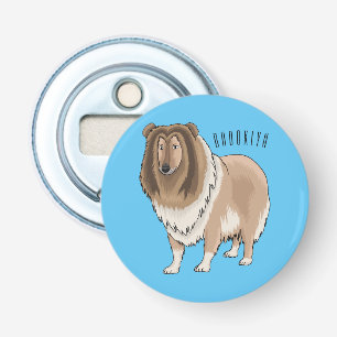 Abrebotellas Ilustracion del personalizado del perro del collie