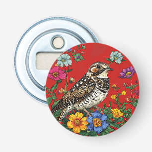 Abrebotellas Ilustración detallada de un pájaro zorzal