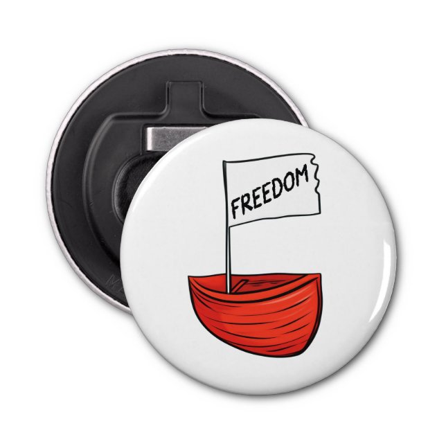 Abrebotellas Ilustracion Nautical Freedom Boat (Anverso)
