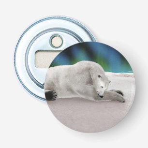 Abrebotellas Ilustración pacífica de oso polar ártico en la nat