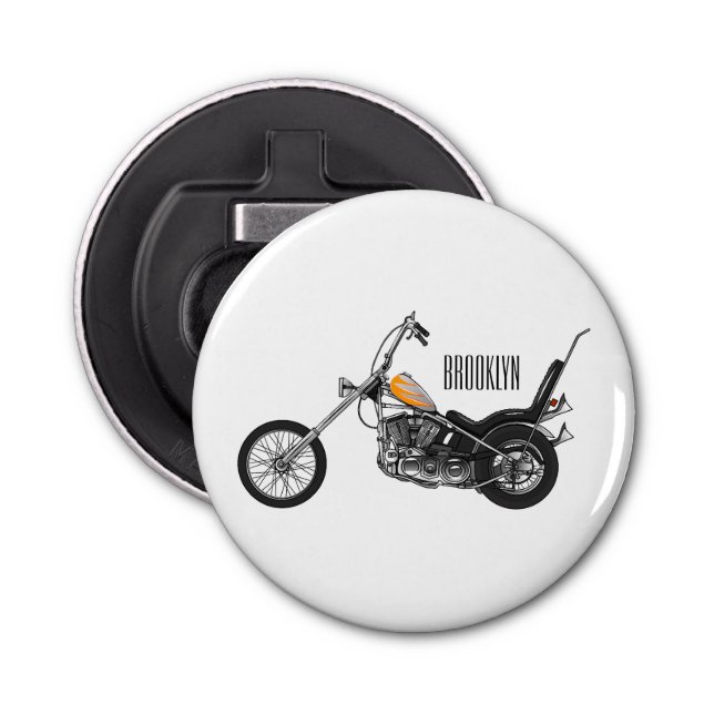 Abrebotellas Ilustracion personalizado Chopper Motorcycle 1950 (Anverso)