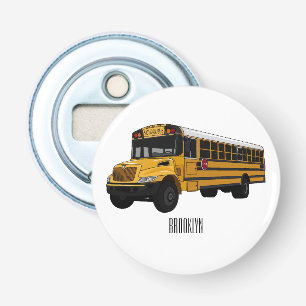 Abrebotellas Ilustracion personalizado de autobús escolar