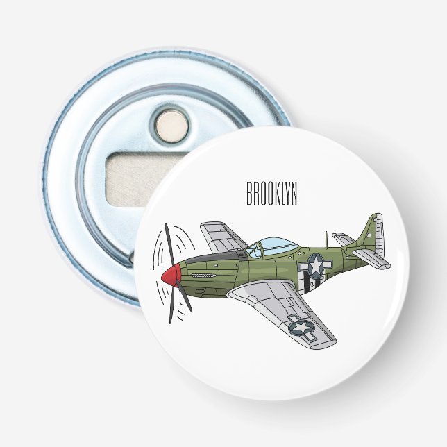 Abrebotellas Ilustracion personalizado de avión militar (Anverso)