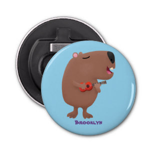 Abrebotellas Ilustracion personalizado de capybara ukulele cant