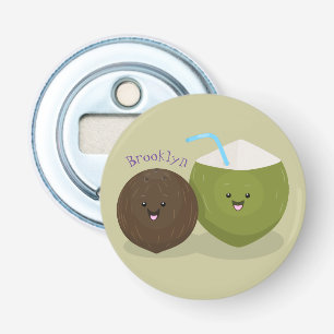 Abrebotellas Ilustracion personalizado de cocos kawaii alegres