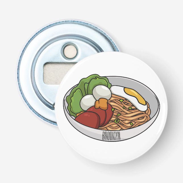 Abrebotellas Ilustracion personalizado de fideos (Anverso)