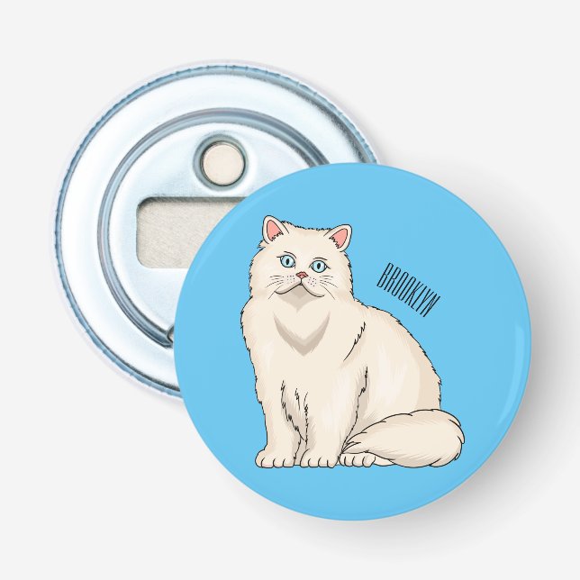Abrebotellas Ilustracion personalizado de gato persa (Anverso)