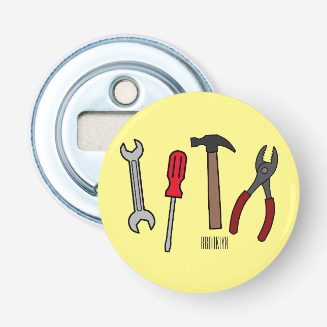 Abrebotellas Ilustracion personalizado de herramientas de carpi (Anverso)