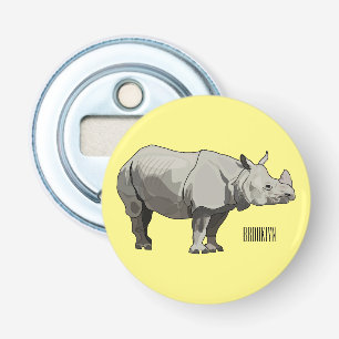 Abrebotellas Ilustracion personalizado de Javan rhinoceros