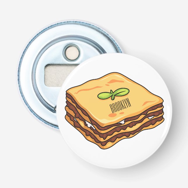 Abrebotellas Ilustracion personalizado de Lasagna (Anverso)