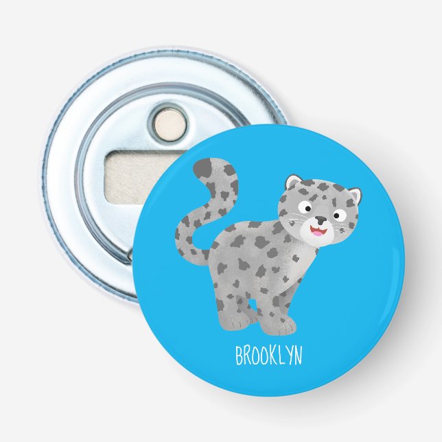 Abrebotellas Ilustracion personalizado de leopardo de las nieve (Anverso)