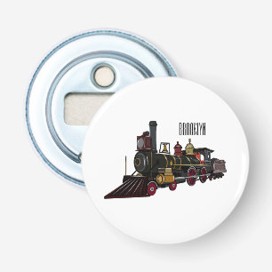 Abrebotellas Ilustracion personalizado de locomotora de vapor