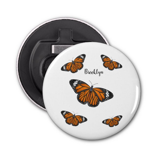 Abrebotellas Ilustracion personalizado de mariposa monarca (Anverso)