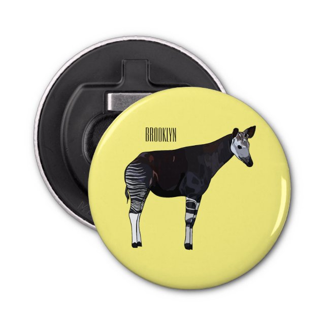 Abrebotellas Ilustracion personalizado de Okapi (Anverso)